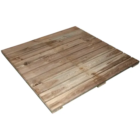 Mattonella Legno 100x100 cm Pavimentazione da Esterno Pino Impregnato