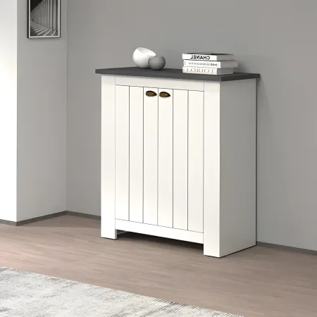 Scarpiera 2 Ante Mobile Ingresso Bianco Report 4 Ripiani 84x42x100 cm