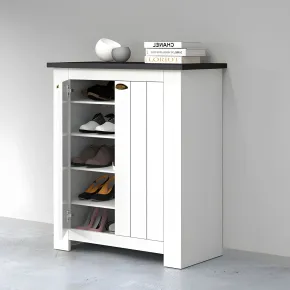 Scarpiera 2 Ante Mobile Ingresso Bianco Report 4 Ripiani 84x42x100 cm 2