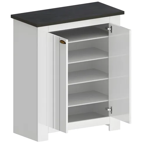Scarpiera 2 Ante Mobile Ingresso Bianco Report 4 Ripiani 84x42x100 cm
