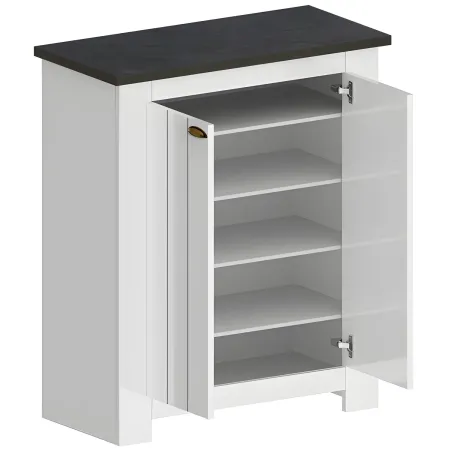 Scarpiera 2 Ante Mobile Ingresso Bianco Report 4 Ripiani 84x42x100 cm