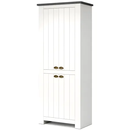 Armadio Scarpiera 4 Ante Mobile Ingresso Bianco Report 84x42x200 cm