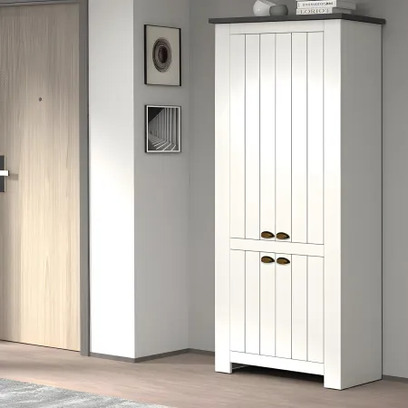 Armadio Scarpiera 4 Ante Mobile Ingresso Bianco Report 84x42x200 cm