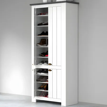 Armadio Scarpiera 4 Ante Mobile Ingresso Bianco Report 84x42x200 cm