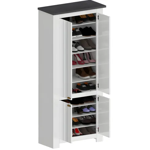 Armadio Scarpiera 4 Ante Mobile Ingresso Bianco Report 84x42x200 cm