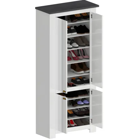 Armadio Scarpiera 4 Ante Mobile Ingresso Bianco Report 84x42x200 cm