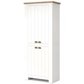 Armadio Scarpiera 4 Ante Mobile Ingresso Bianco Rovere 84x42x200 cm
