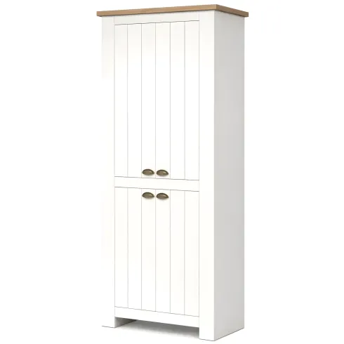 Armadio Scarpiera 4 Ante Mobile Ingresso Bianco Rovere 84x42x200 cm