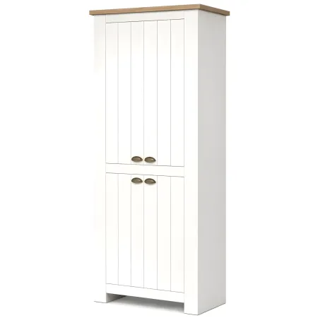 Armadio Scarpiera 4 Ante Mobile Ingresso Bianco Rovere 84x42x200 cm