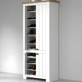Armadio Scarpiera 4 Ante Mobile Ingresso Bianco Rovere 84x42x200 cm 2