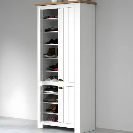 Armadio Scarpiera 4 Ante Mobile Ingresso Bianco Rovere 84x42x200 cm