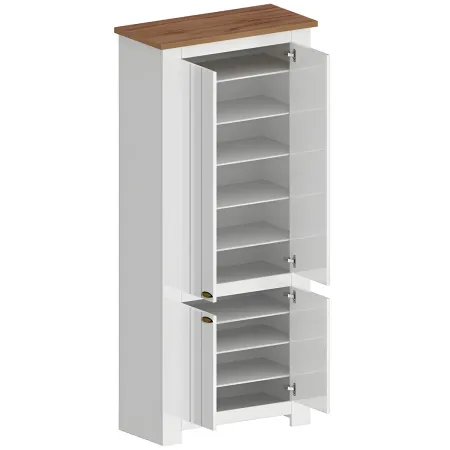 Armadio Scarpiera 4 Ante Mobile Ingresso Bianco Rovere 84x42x200 cm