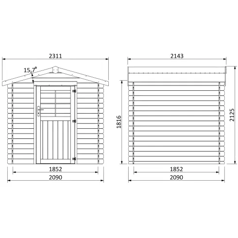 Casetta in Legno 3x3 con sistema Block House