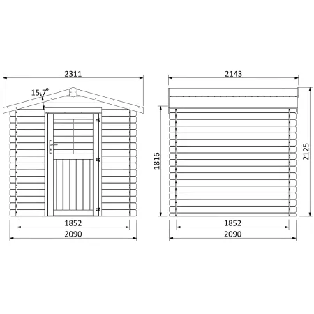 Casetta in Legno 3x3 con sistema Block House