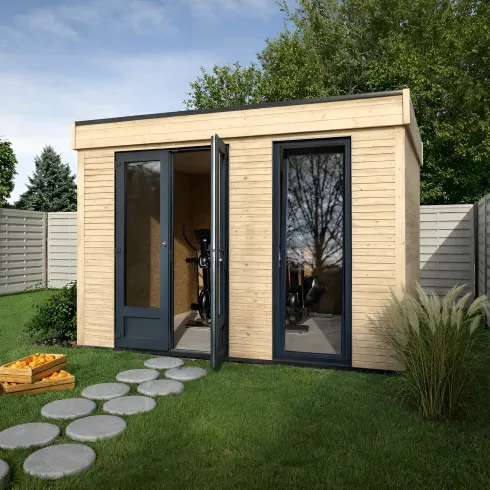 Casetta in Legno Abitabile 3.6x3 mt Parete Isolanti Porta Finestra da Giardino | BricoShop24