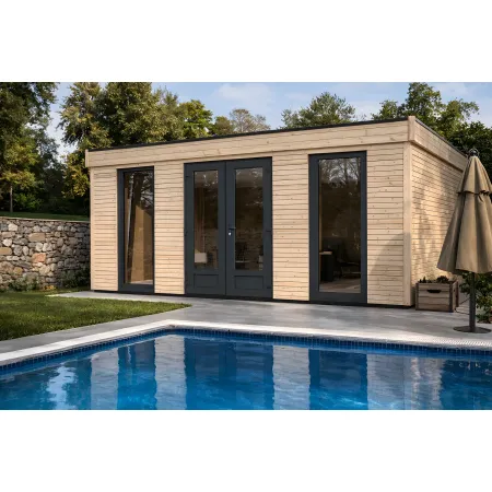 Casetta in Legno Abitabile 5x3.6 metri Parete Isolanti Porta Finestra Giardino | BricoShop24