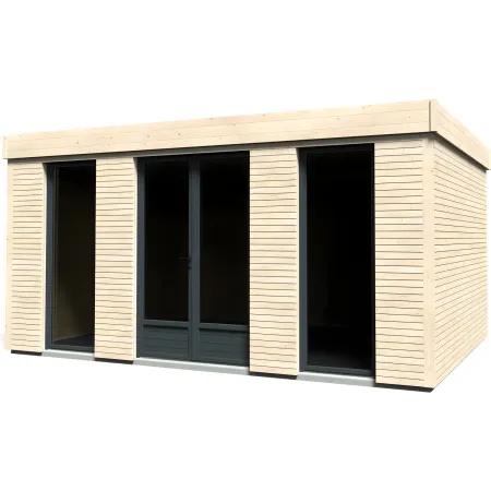 Casetta in Legno Abitabile 5x3.6 metri Parete Isolanti Porta Finestra Giardino | BricoShop24