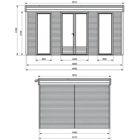 Casetta in Legno Abitabile 5x3.6 metri Parete Isolanti Porta Finestra Giardino | BricoShop24
