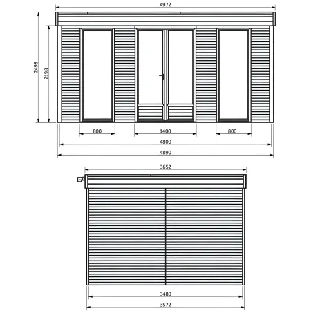 Casetta in Legno Abitabile 5x3.6 metri Parete Isolanti Porta Finestra Giardino | BricoShop24