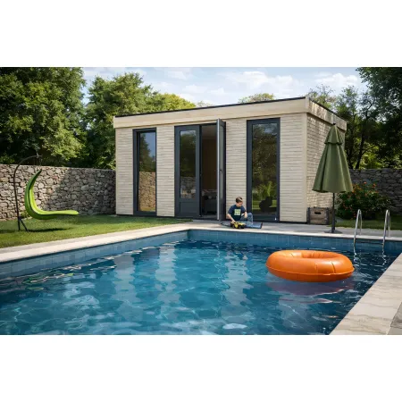 Casetta in Legno Abitabile 5x3.6 metri Parete Isolanti Porta Finestra Giardino | BricoShop24