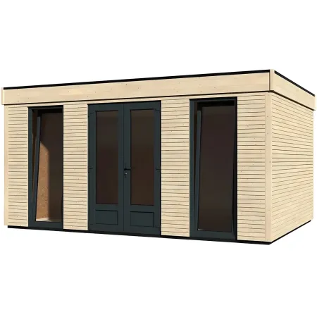 Casetta in Legno Abitabile 5x3.6 metri Parete Isolanti Porta Finestra Giardino | BricoShop24