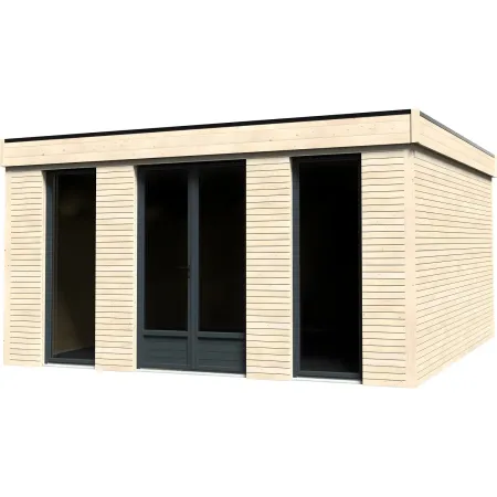 Casetta in Legno Abitabile 5x5 metri Parete Isolanti Porta Finestra da Giardino | BricoShop24