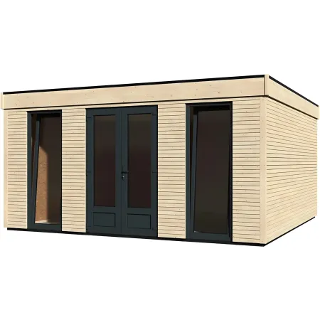 Casetta in Legno Abitabile 5x5 metri Parete Isolanti Porta Finestra da Giardino | BricoShop24