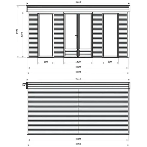 Casetta in Legno Abitabile 5x5 metri Parete Isolanti Porta Finestra da Giardino | BricoShop24