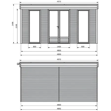 Casetta in Legno Abitabile 5x5 metri Parete Isolanti Porta Finestra da Giardino | BricoShop24