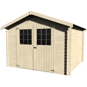 Casetta in Legno 3x3 mt 28 mm Block House Moderna Porta Attrezzi da Giardino | BricoShop24