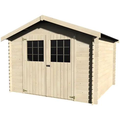 Casetta in Legno 3x3 mt 28 mm Block House Moderna Porta Attrezzi da Giardino | BricoShop24