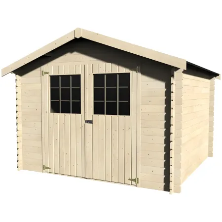 Casetta in Legno 3x3 mt 28 mm Block House Moderna Porta Attrezzi da Giardino | BricoShop24