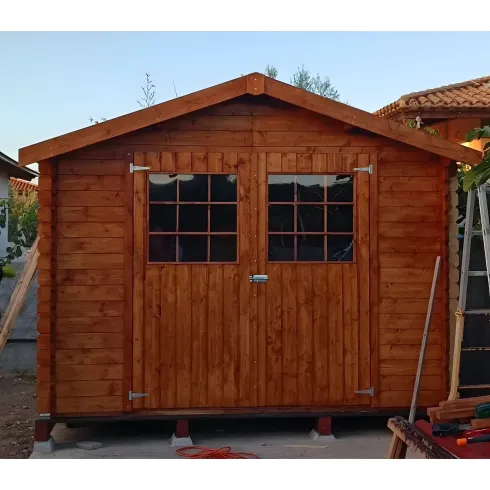 Casetta in Legno 3x3 mt 28 mm Block House Moderna Porta Attrezzi da Giardino | BricoShop24