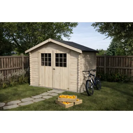 Casetta in Legno 3x2 mt Block House 28 mm Moderna Porta Attrezzi da Giardino | BricoShop24
