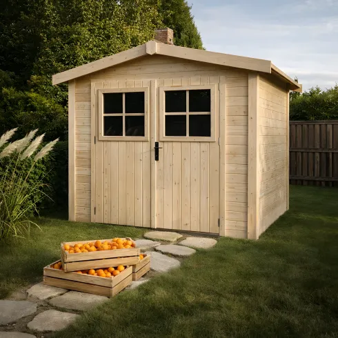 Casetta in Legno 2.3x2.3 mt a Pannelli 19 mm Moderna Porta Attrezzi da Giardino | BricoShop24