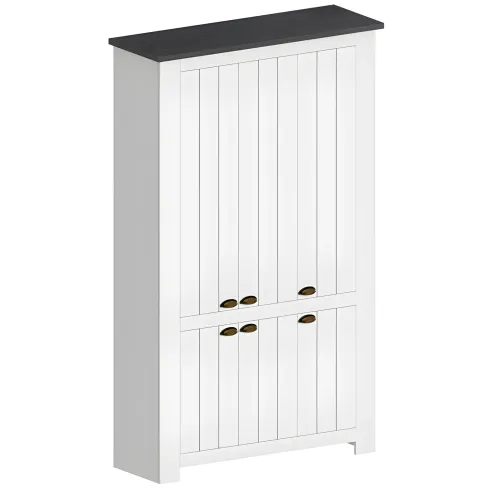 Armadio Scarpiera 6 Ante Mobile Ingresso Bianco Report 114x42x200 cm