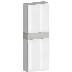 Armadio Scarpiera 4 Ante 1 Ribalta Bianco Lucido Larice 8 Ripiani