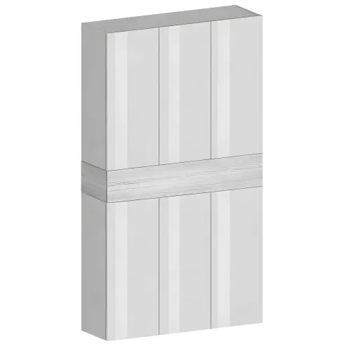 Armadio Scarpiera Bianco Lucido Larice 6 Ante 1 Ribalta 8 Ripiani