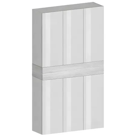Armadio Scarpiera Bianco Lucido Larice 6 Ante 1 Ribalta 8 Ripiani