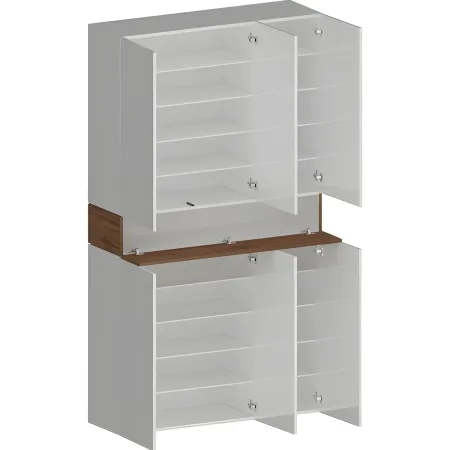Armadio Scarpiera Bianco Lucido Rovere 6 Ante 1 Ribalta 8 Ripiani