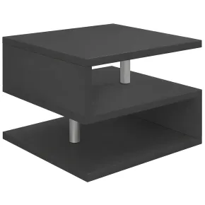 Tavolino da Caffè 55 cm in Legno Antracite 2 Ripiani Soggiorno Moderno