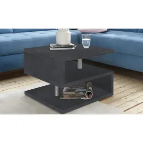 Tavolino da Caffè 55 cm in Legno Report 2 Ripiani da Soggiorno Moderno 2
