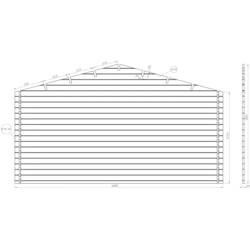 Casetta in Legno 5x5 mt 44 mm Rimessa Attrezzi Blockhouse da Giardino
