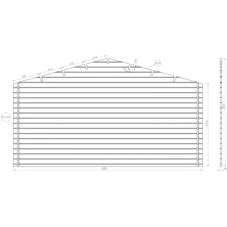 Casetta in Legno 5x5 mt 44 mm Rimessa Attrezzi Blockhouse da Giardino
