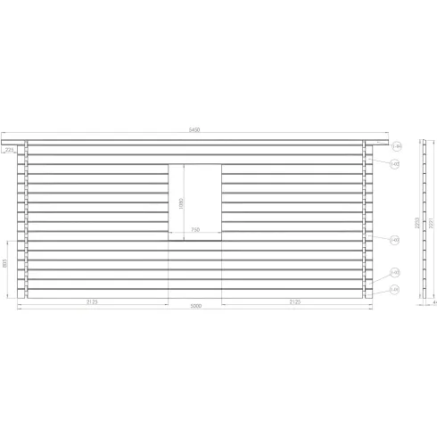 Casetta in Legno 5x5 mt 44 mm Rimessa Attrezzi Blockhouse da Giardino