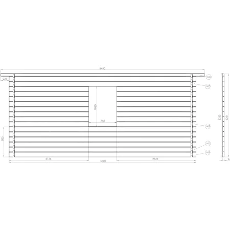 Casetta in Legno 5x5 mt 44 mm Rimessa Attrezzi Blockhouse da Giardino