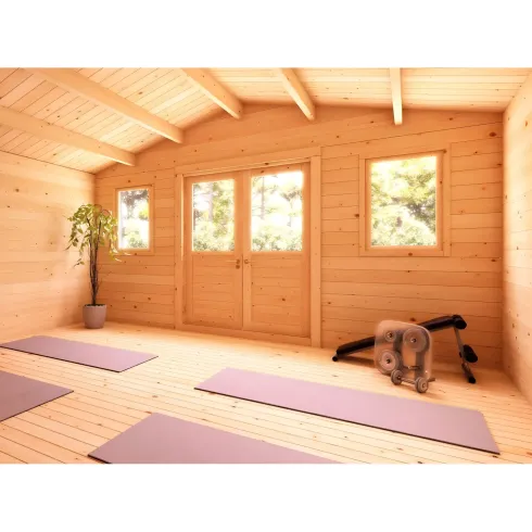 Casetta in Legno 5x5 mt 44 mm Rimessa Attrezzi Blockhouse da Giardino