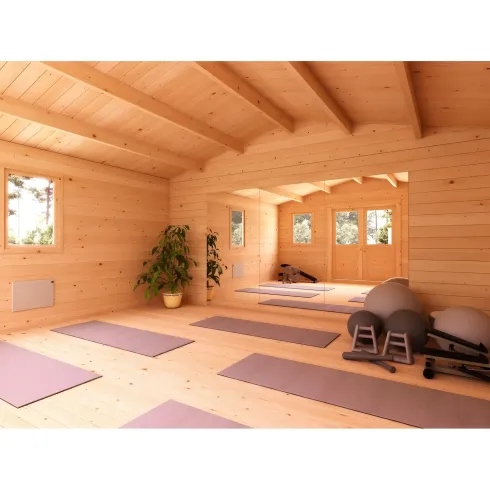 Casetta in Legno 5x5 mt 44 mm Rimessa Attrezzi Blockhouse da Giardino