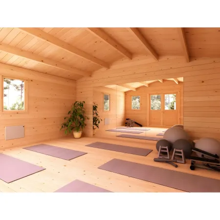 Casetta in Legno 5x5 mt 44 mm Rimessa Attrezzi Blockhouse da Giardino