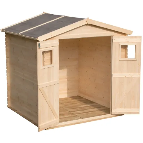 Casetta in Legno 2x2.5 mt 19 mm Blockhouse Rimessa Attrezzi da Giardino